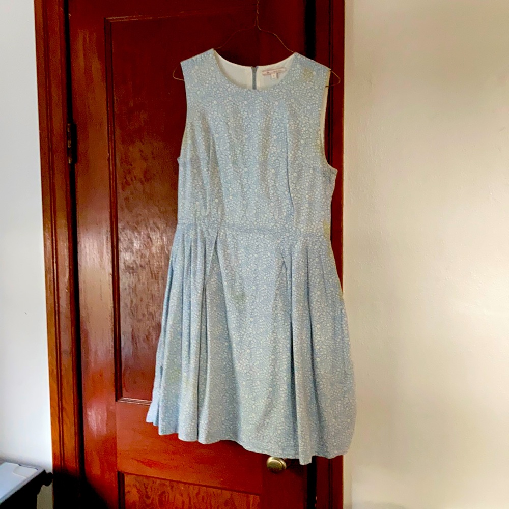 🌻 Gap Blue Floral Sleeveless Dress